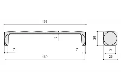 Ручка-скоба 160мм, отделка хром глянец