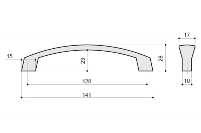 Ручка-скоба 128мм, отделка хром глянец