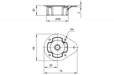 База под шуруп и под винт, для ножки разборной РНЦ, черная