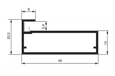 Профиль рамочный FP.02, L=3000мм, отделка алюминий анодированный