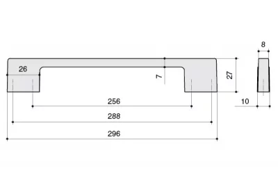 Ручка-скоба 288-256мм, отделка никель матовый