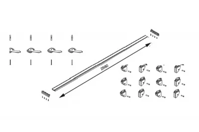 Карниз 4-х рядный L.3000мм, для потолочного крепления декоративных панелей, в комплекте с крепежом, отделка белая