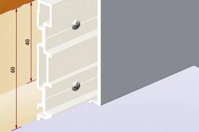 Профиль-накладка фронтальный для столешниц Н60, нержавейка, L=4100