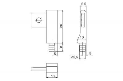 Держатель торцевой правый, отделка хром глянец