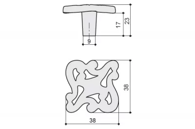 Ручка-кнопка, отделка белый глянцевый