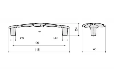 Ручка-скоба 96мм, отделка хром глянец