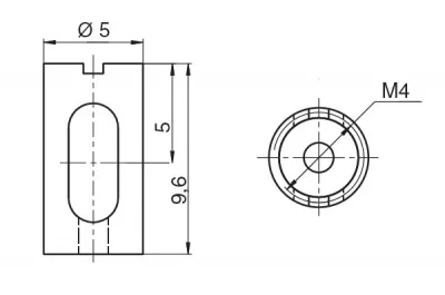 Бочонок для стяжки конической GN150.5, d.5мм, h.9,6мм, M4, отделка цинк