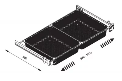 Рамка выдвижная с двумя корзинами, 870-1000мм, отделка коричневая