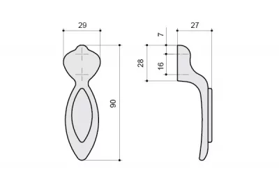 Ручка-кнопка 16мм, отделка серебро античное + вставка