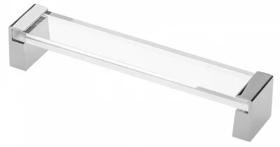 GTV: Ручка мебельная OLIVA C=160 - прозрачное акриловое стекло+ножка хром UZ-O160PR-01