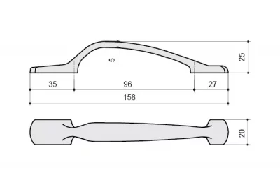 Ручка-скоба 96мм, отделка бронза "Флоренция"