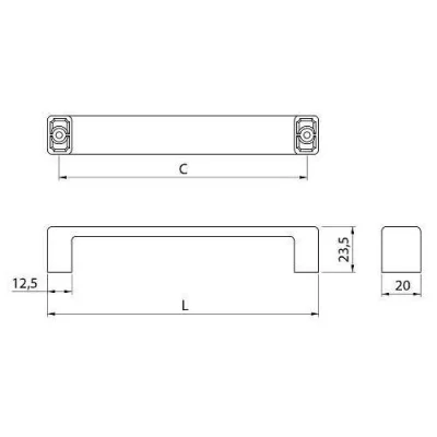 GTV: Ручка MODENA L-160, черный матовый: UZ-MODEN-160-20M