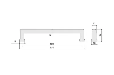 Ручка-скоба 160мм, отделка черный матовый лакированный