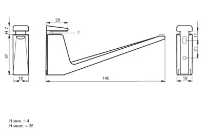 Менсолодержатель, отделка хром глянец