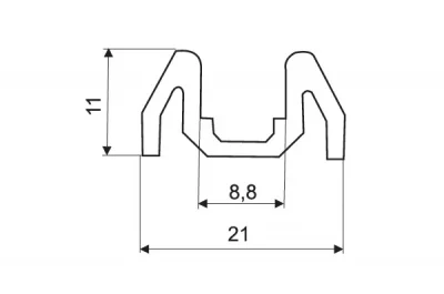 Угол поворотный R=237.5 накладной, серый