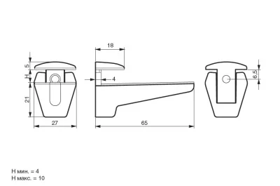 Менсолодержатель, отделка хром глянец