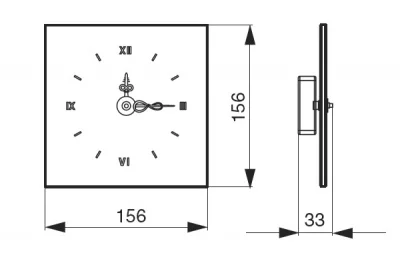 Подставка с часами, 156х156 мм, стекло черное
