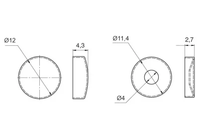 Декоративная крышечка d.12мм (с базой для шурупа), отделка латунь