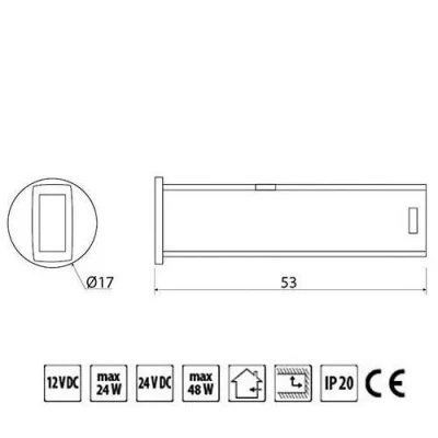 GTV: Датчик движения, двухфункциональный, со встроенным диммером 12V DC, белый AE-WBBUNI-10DIM