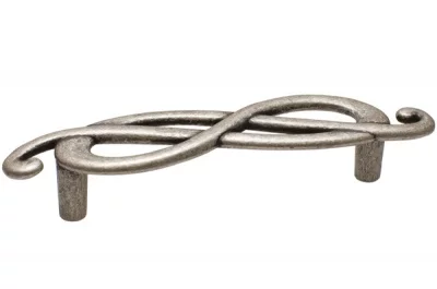 Ручка-скоба 96мм (правая), отделка серебро старое