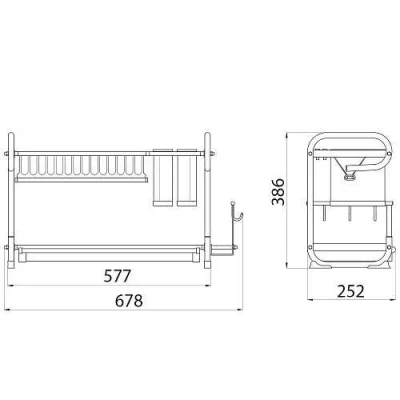 GTV: Двухуровневая сушка, настольная 252x670x385 инокс OC-A0460D-06