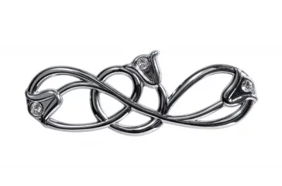 Ручка-скоба 96мм, отделка хром глянец + горный хрусталь