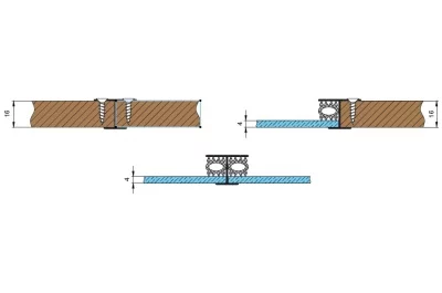 Профиль-разделитель SP16.04 для 16мм, L=3000мм, отделка алюминий анодированный Профиль-разделитель SP16.04 для 16мм, L=3000мм, отделка алюминий анодированный