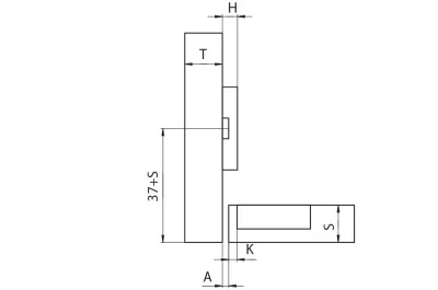 Петля 165 вкладная, 48мм, Slide-on, отделка никель