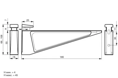 Менсолодержатель, отделка хром глянец