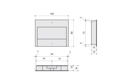 Ручка-скоба врезная, отделка сталь нержавеющая