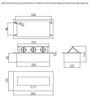 GTV: Удлинитель для офиса - 3 x расширения рабочего стола розетка с заземлением + провод 1,5 метра с вилкой, черный AE-PBC3GU-20
