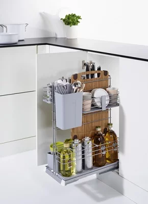 Kessebohmer: Контейнер для кухонных предметов «Кукинг АГЕНТ» отделка - титан.