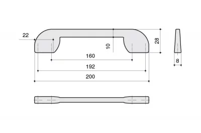 Ручка-скоба 192-160мм, отделка хром глянец