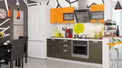 Кухонный гарнитур длиной - 210 см (со шкафом НБ)