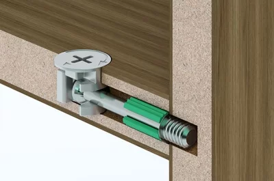 Шток-евровинт с пластиковой втулкой для стяжки эксцентриковой, отделка цинк (за 100 штук)