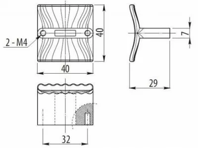 Ручка-кнопка CADIS C=32, хром GTV GZ-CAD032-01