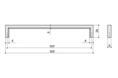 Ручка-скоба 320мм, отделка черный нефтяной
