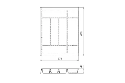 Combi Ёмкость 376мм для столовых приборов, цвет орион серый