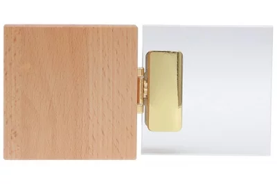 Петля вкладная для стекла, угол открывания 180°, отделка латунь