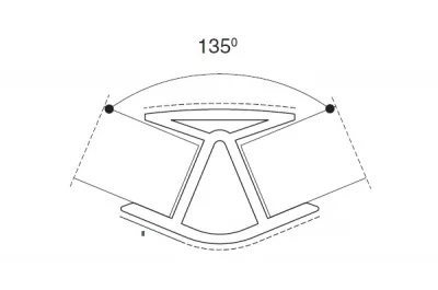 02 Угол 135&quot; двухсторонний Н-100, белый