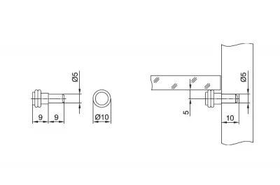 Полкодержатель круглый с 2-мя резиночками, отделка бронза/черный (за 100 штук)
