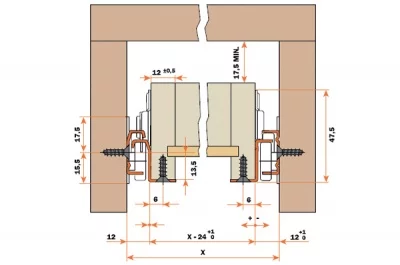 208/40.6 Комплект роликовых направляющих L=400мм с регулировкой, серый металлик