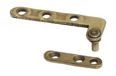 Петля декоративная торцевая левая, отделка бронза античная