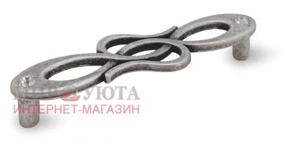 Ручка-скоба 96мм серебро состаренное с кристаллами Сваровски: 1021K.96.09 Ручка-скоба 96мм серебро состаренное с кристаллами Сваровски: 1021K.96.09