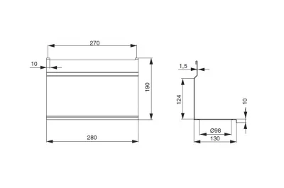 Держатель для 2-х стаканов, 280х130х180мм, отделка белый бархат (матовый)