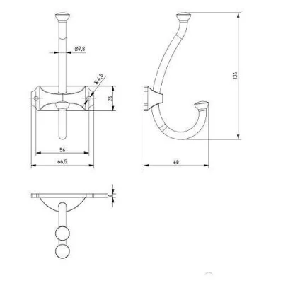 GTV: Крючок мебельный CRAFT, черный матовый: WZ-CRAFT-20M