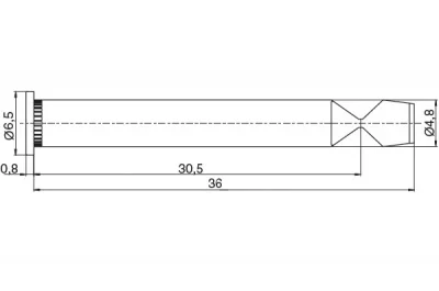 Шток сквозной 30,5мм для стяжки конической GN150.5, отделка цинк