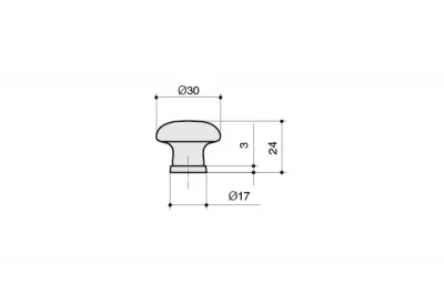 Ручка-кнопка, отделка бронза старая + керамика