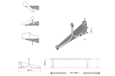Полка для обуви Tac универсальная, 560-960мм, отделка коричневая