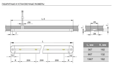 Профиль-светильник ODO RETAIL INCASSO, L=864мм, LED 4W, алюминий
